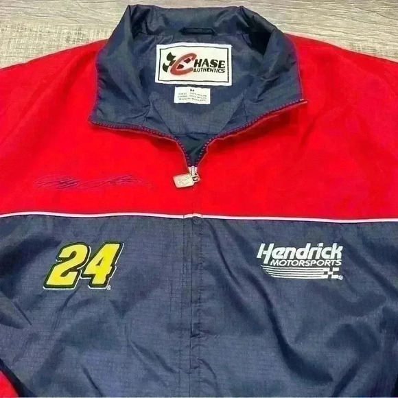 Vintage Chase Authentics Medium Jeff Gordon Nascar Windbreaker Jacket - Picture 2 of 16